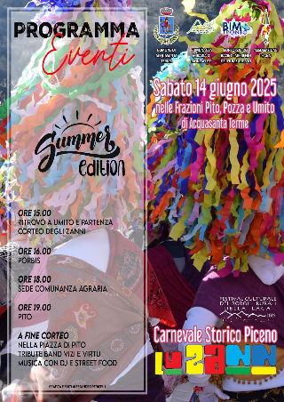 Acquasanta Terme - Carnevale storico Lu Zann, tutto pronto per la Summer Edition